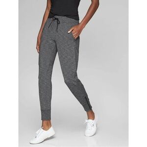 Athleta • Metro Street Jogger pant sweatpants heathered grey knit zipper ankle